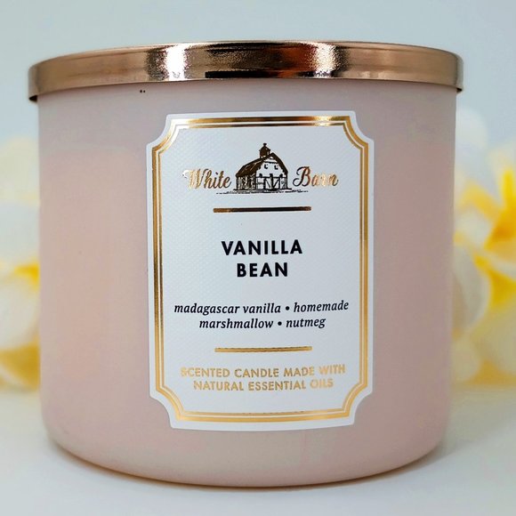 White Barn Candle 3 Wick Bath and Body Works Vanilla Bean - Picture 1 of 6